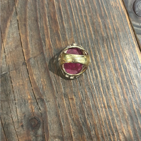 Sterling Bronze Faceted Ruby Ring ' - Picture 9 of 9